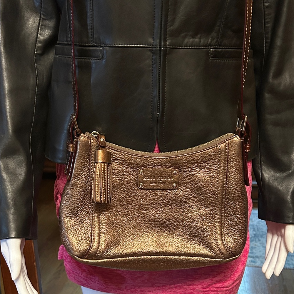 Kate Spade metallic gold crossbody purse